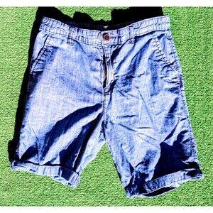 OshKosh B'gosh Blue Kids Sz 14/14A w/Pockets Button-Waist Soft Shorts EUC